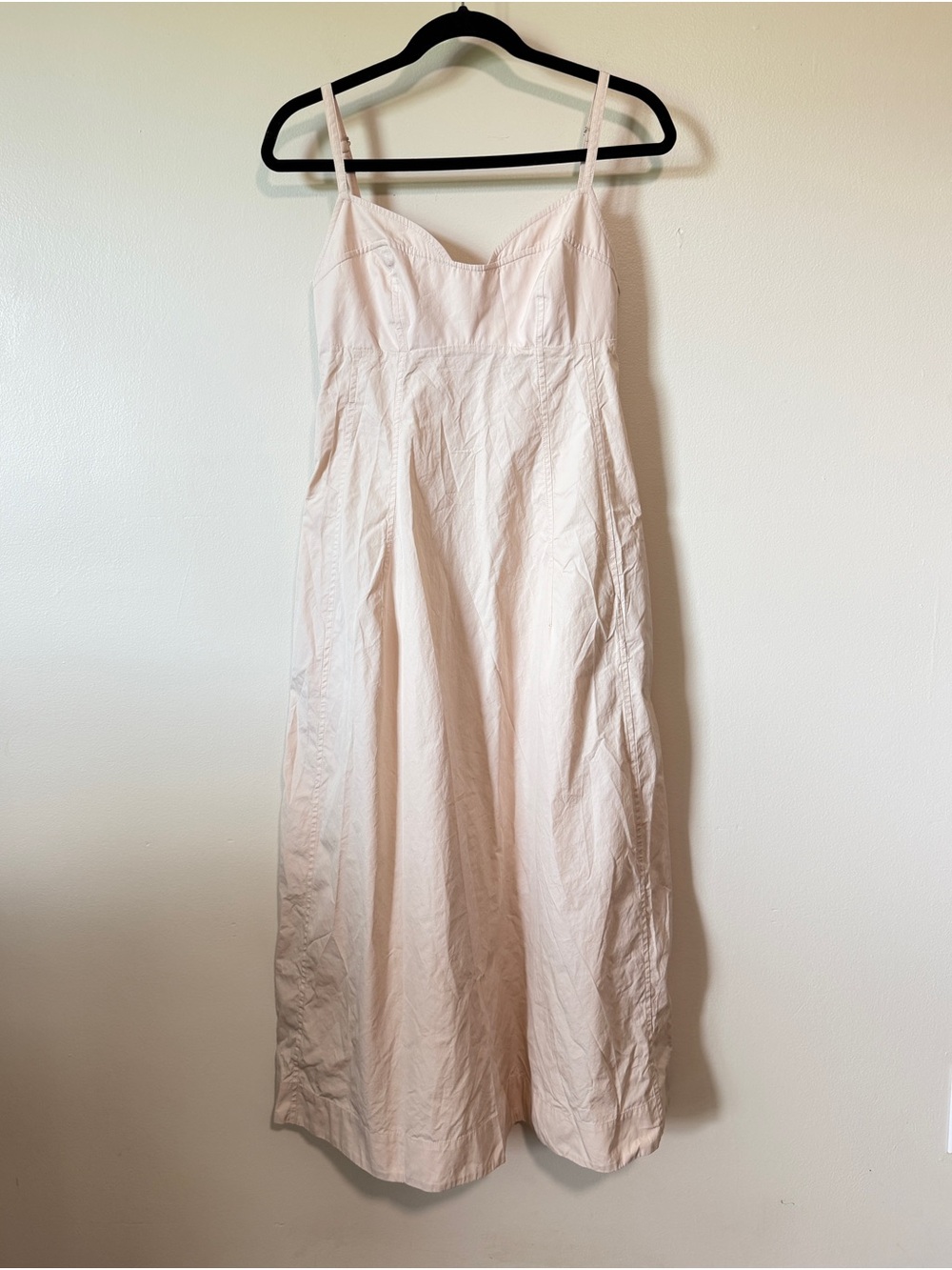CO Bustier Cut 100% cotton midi dress- Whisper Pink classic dress size Small - Picture 5 of 11